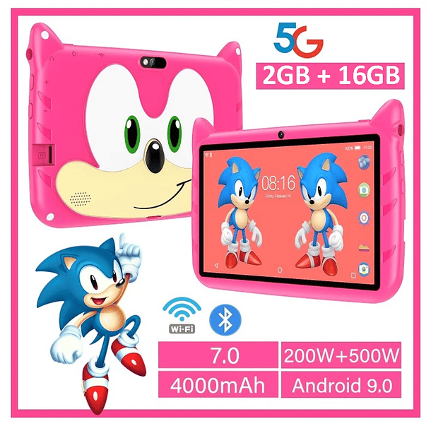 Tablet Inteligente Infantil Sonic 7 Pulgadas 16GB ROM (Reacondicionado) 5