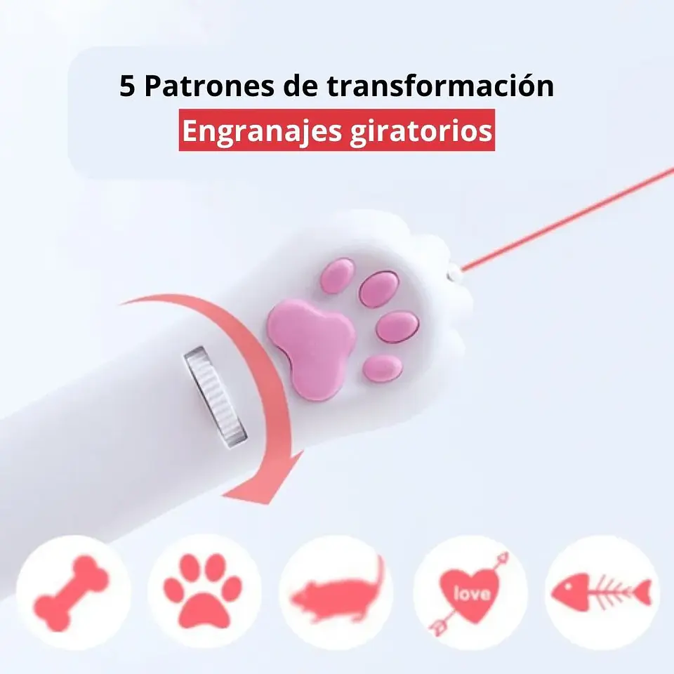 Laser Para Gatos Juguete Proyector Multipatron Carga Usb 2