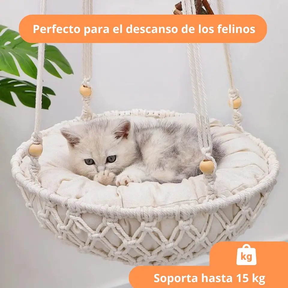 Hamaca Para Mascotas Gatos Cuna Colgante Con Cojín 2