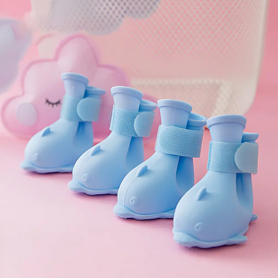 Zapatos Para Perros De Material Impermeable De Silicona 9