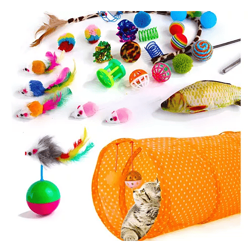 Pack 22 Juguetes Para Gato Interactivo Con Accesorios