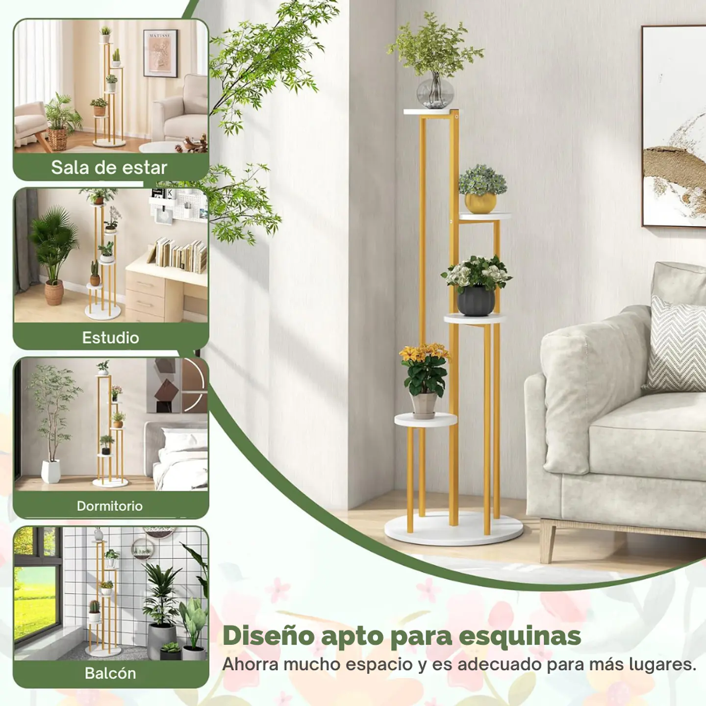Soporte De 4 Niveles Para Macetas Plantas Decorativo 8