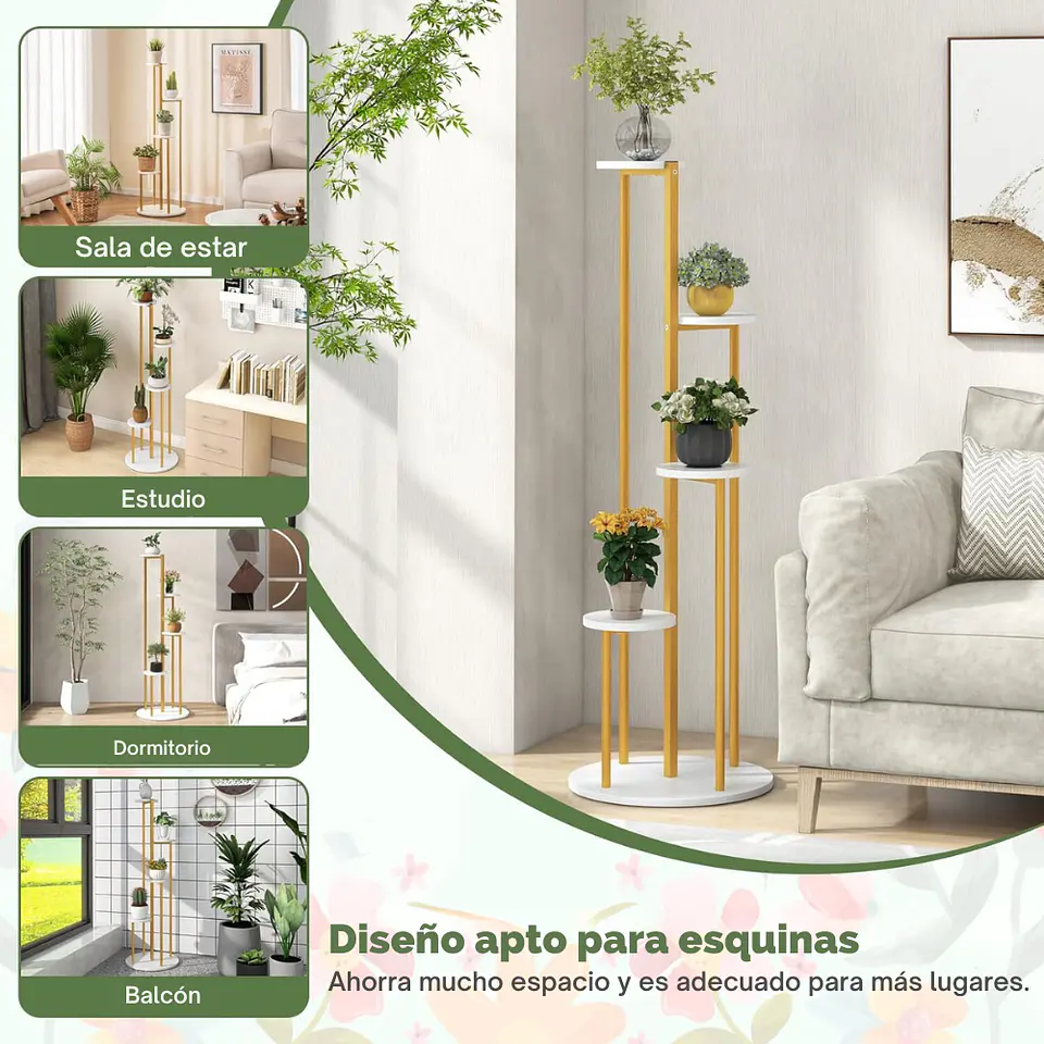 Soporte De 4 Niveles Para Macetas Plantas Decorativo 8