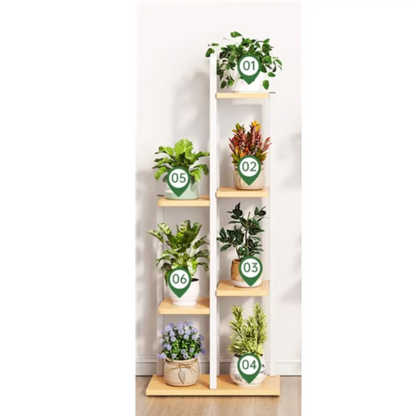 Soporte De 7 Espacios Para Macetas Plantas Decorativo 5