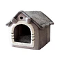 Casa Para Mascotas Calida De Interior Forrada En Felpa - Miniatura 2