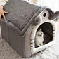 Casa Para Mascotas Calida De Interior Forrada En Felpa - Miniatura 5