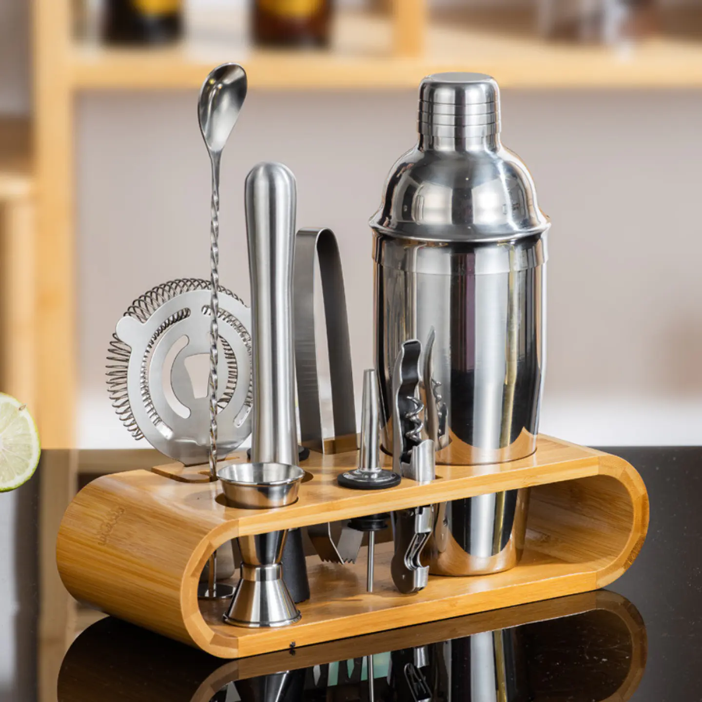 Set Coctelero Bar + Utensilios 10 Pzs Acero Inoxidable 8