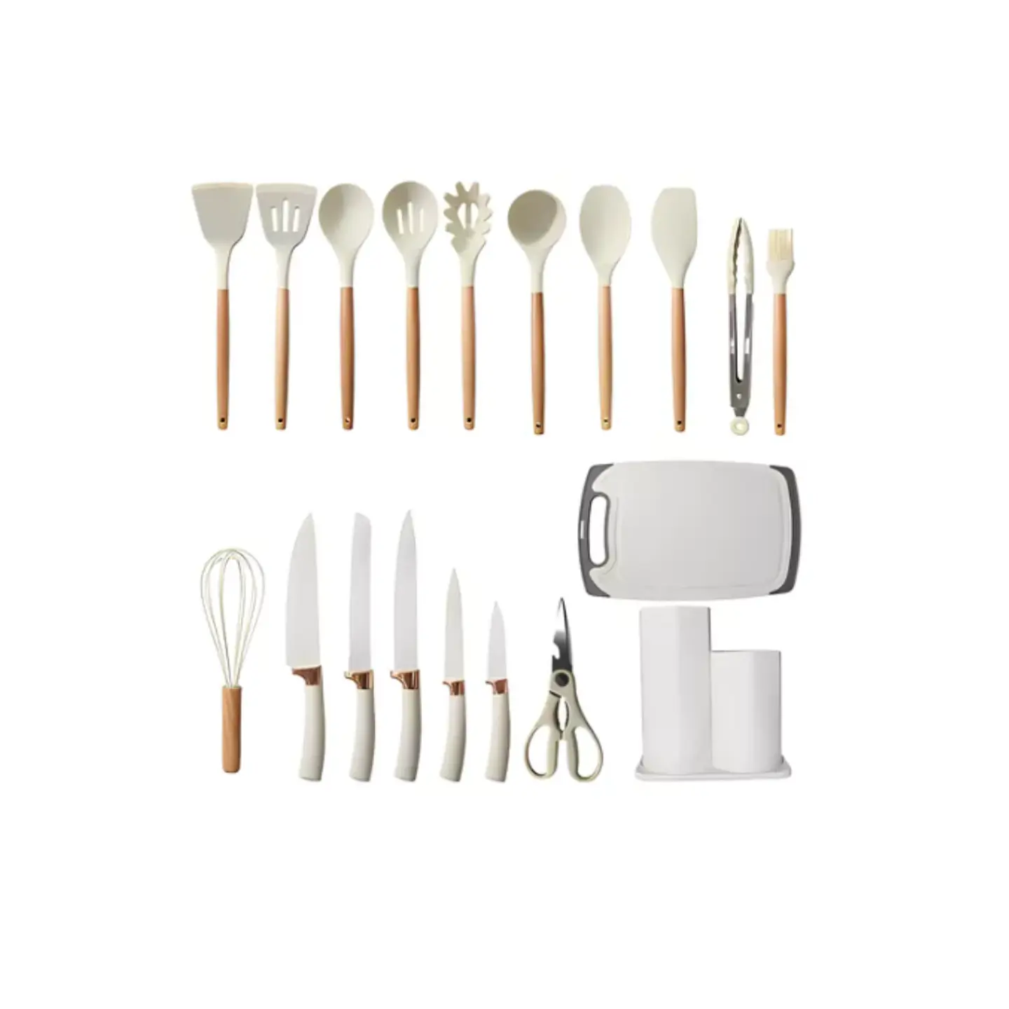 Juego Utensilios 19 Piezas Silicona Antiadherente de Cocina 18