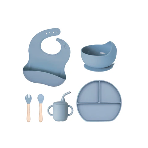 Plato Para Bebé De Silicona Juego 6 Piezas Lavable