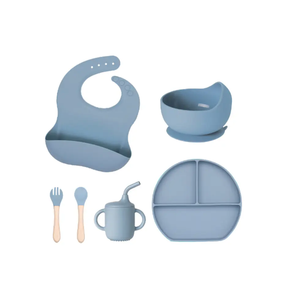 Plato Para Bebé De Silicona Juego 6 Piezas Lavable 1