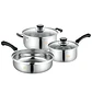 Juego De Ollas Y Sartén Batería 5 Pcs Cocina Inoxidable - Miniatura 1
