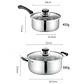 Juego De Ollas Y Sartén Batería 5 Pcs Cocina Inoxidable - Miniatura 5