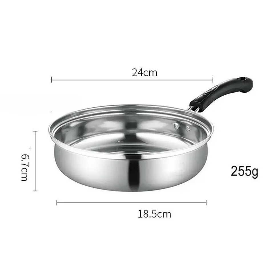 Juego De Ollas Y Sartén Batería 5 Pcs Cocina Inoxidable 6