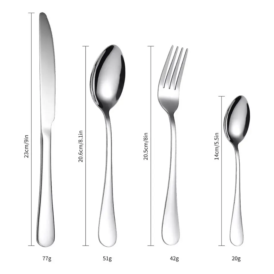 Set De 24 Cubiertos De Acero Inoxidable Deluxe 5