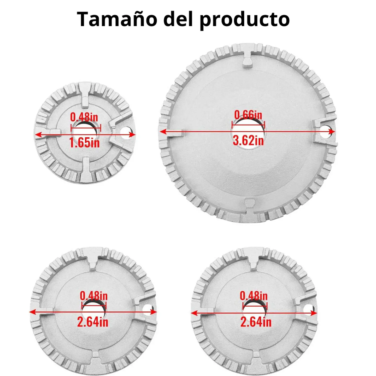 Juego 4 Quemadores Y Tapas De Cocina A Gas 4
