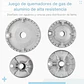 Juego 4 Quemadores Y Tapas De Cocina A Gas - Miniatura 5