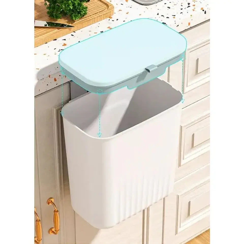 Papelera De Cocina Plástico 9 Litros Basurero Para Baño 4
