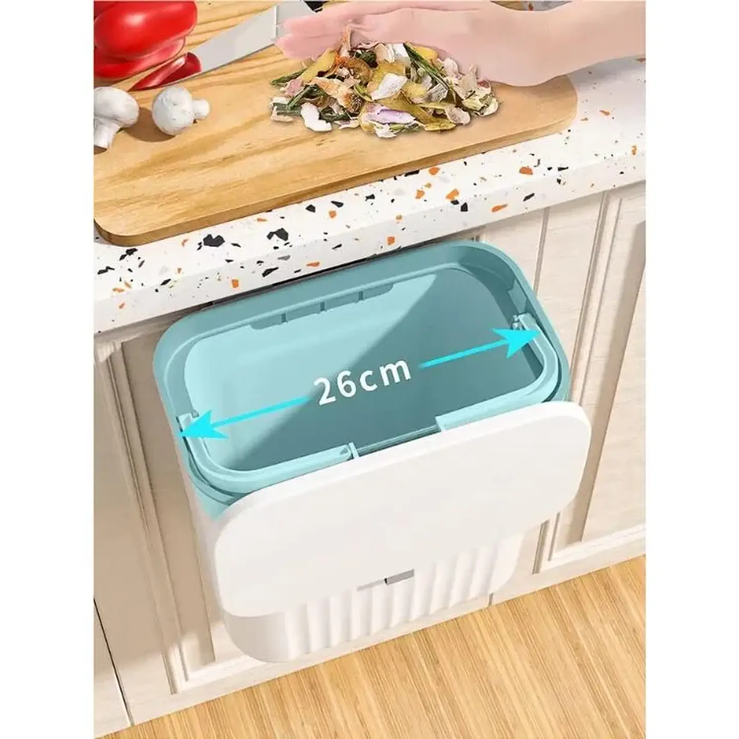 Papelera De Cocina Plástico 9 Litros Basurero Para Baño 5