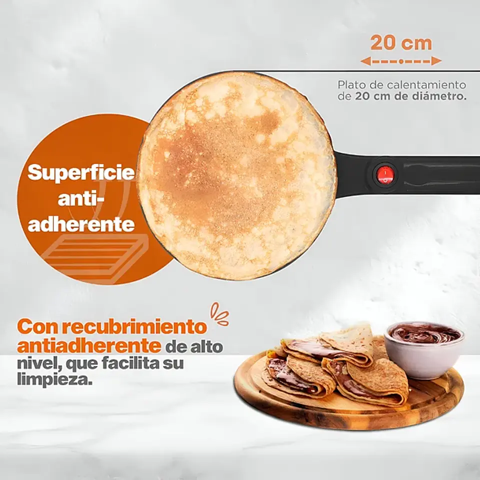 Sartén Antiadherente Para Crepes Con Control De Temperatura 6