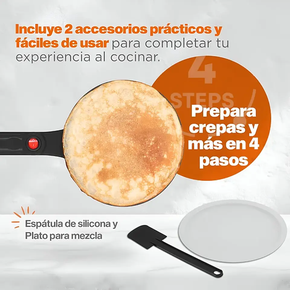 Sartén Antiadherente Para Crepes Con Control De Temperatura 7