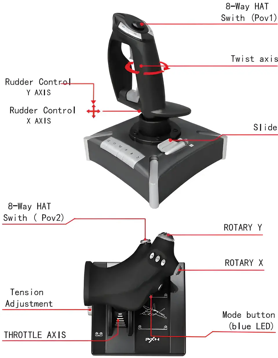 Joystick Para Simulador De Vuelo Mando Pxn-2119 Pc/xbox/ps4 3