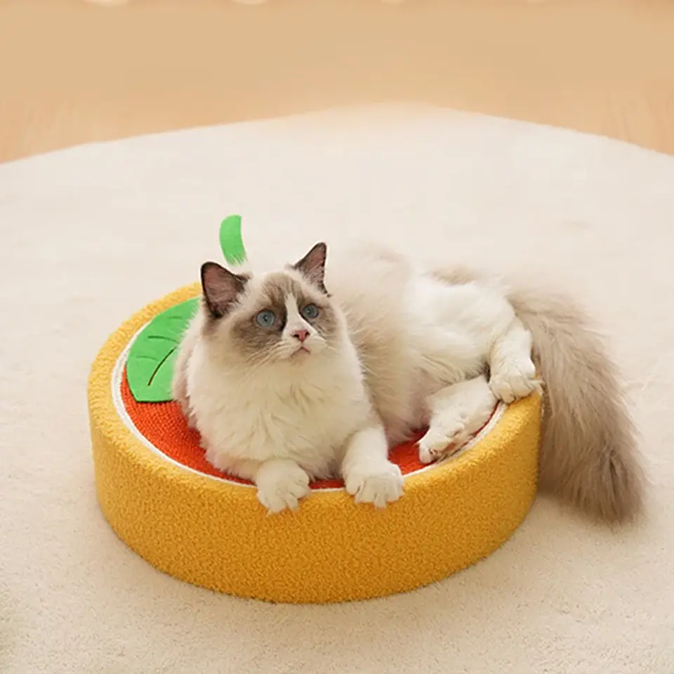 Rascador De Cama Con Forma Redonda De Sisal De Frutas 3