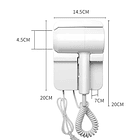 Secador De Cabello Con Soporte Para Pared Blanco Compacto 2