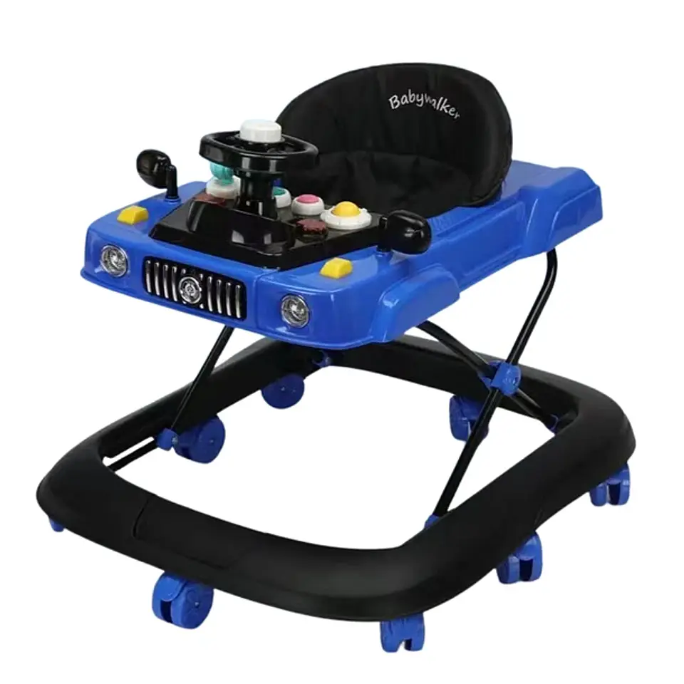 Andador Antivuelco Plegable Volante Con Música Bebés 2