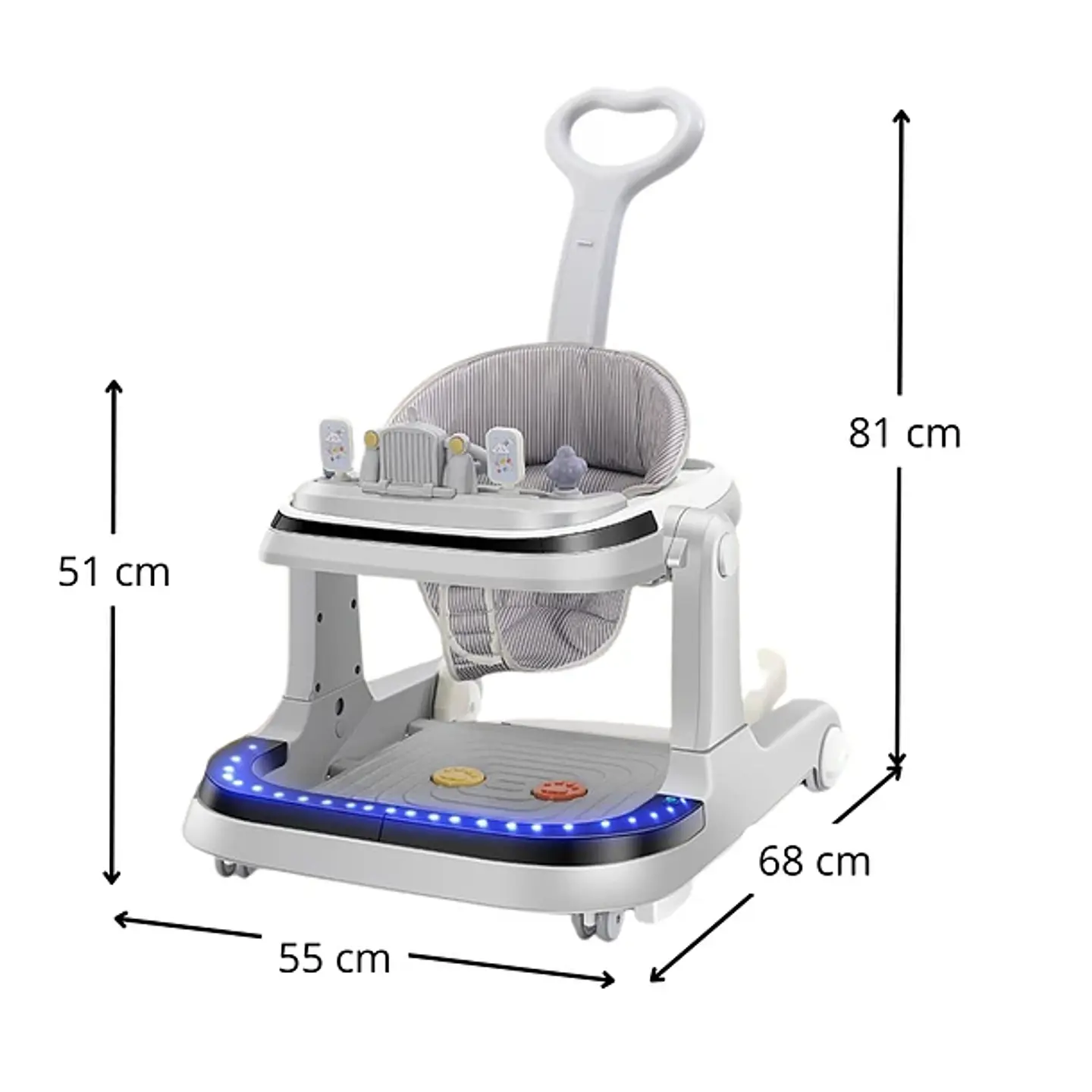 Andador Plegable Con Pedal Musical Luces Y Mesita Comedor 5