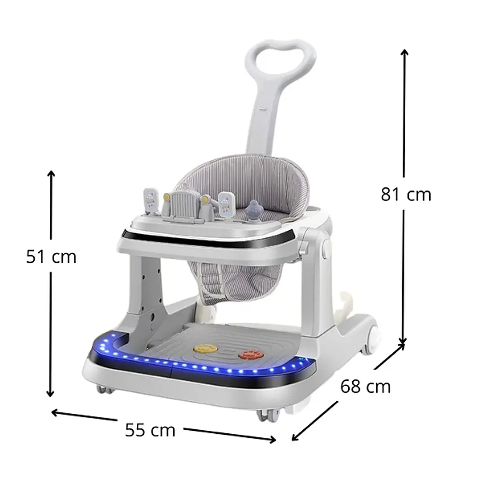 Andador Plegable Con Pedal Musical Luces Y Mesita Comedor 5