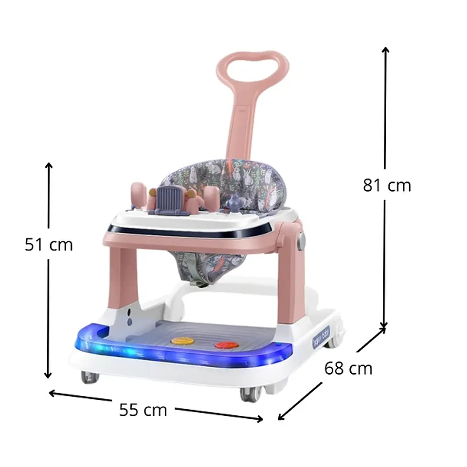 Andador Plegable Con Pedal Musical Luces Y Mesita Comedor 6
