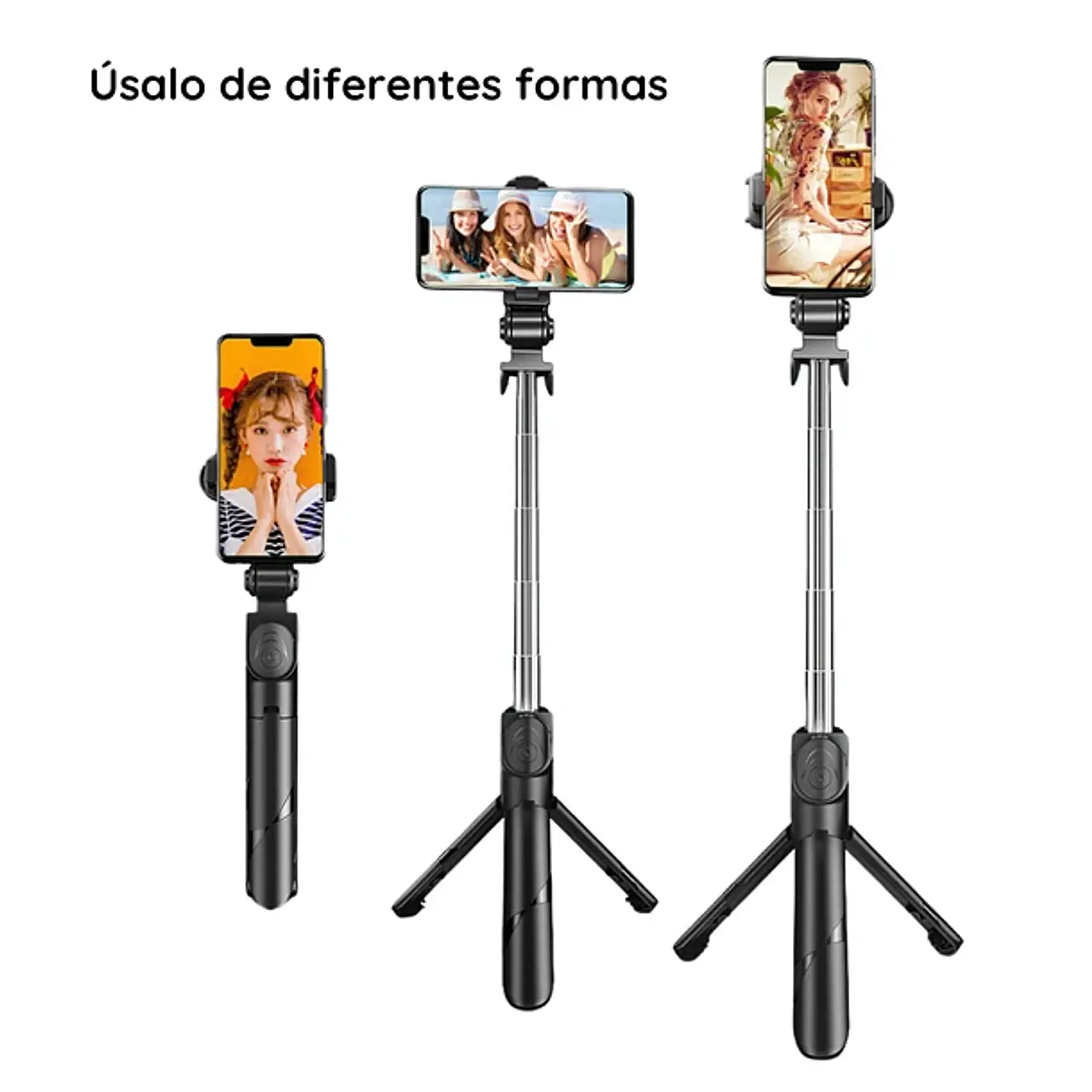 Estabilizador Trípode Selfie Stick Mando Bluetooth  3