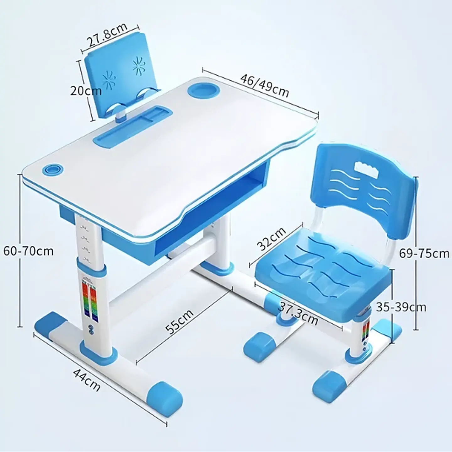 Juego De Mesa Y Silla Para Niños, Escritorio Ajustable 6