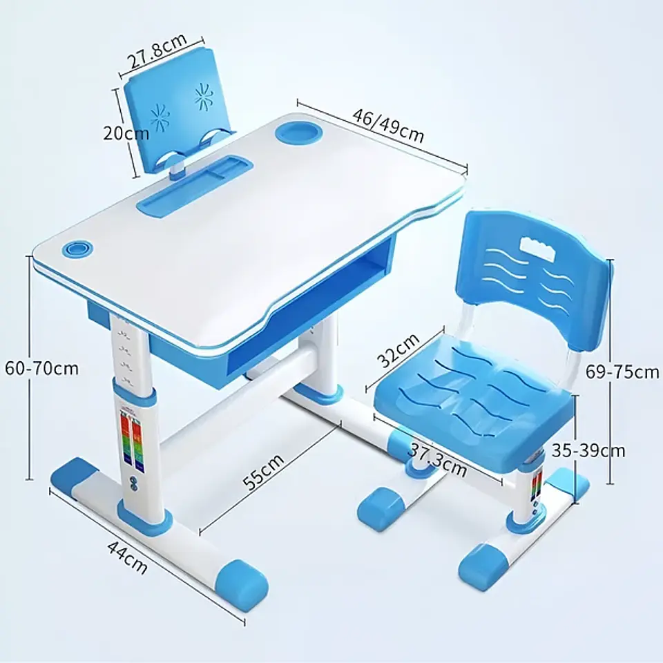 Juego De Mesa Y Silla Para Niños, Escritorio Ajustable 6