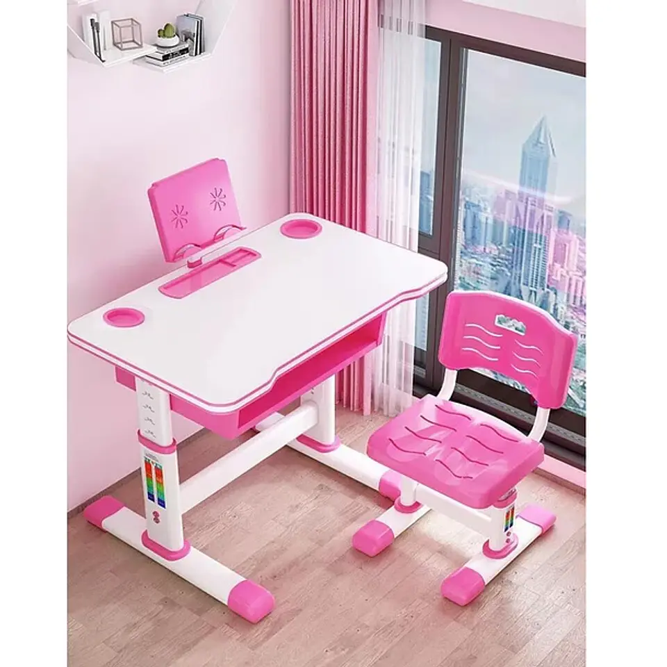 Juego De Mesa Y Silla Para Niños, Escritorio Ajustable 9