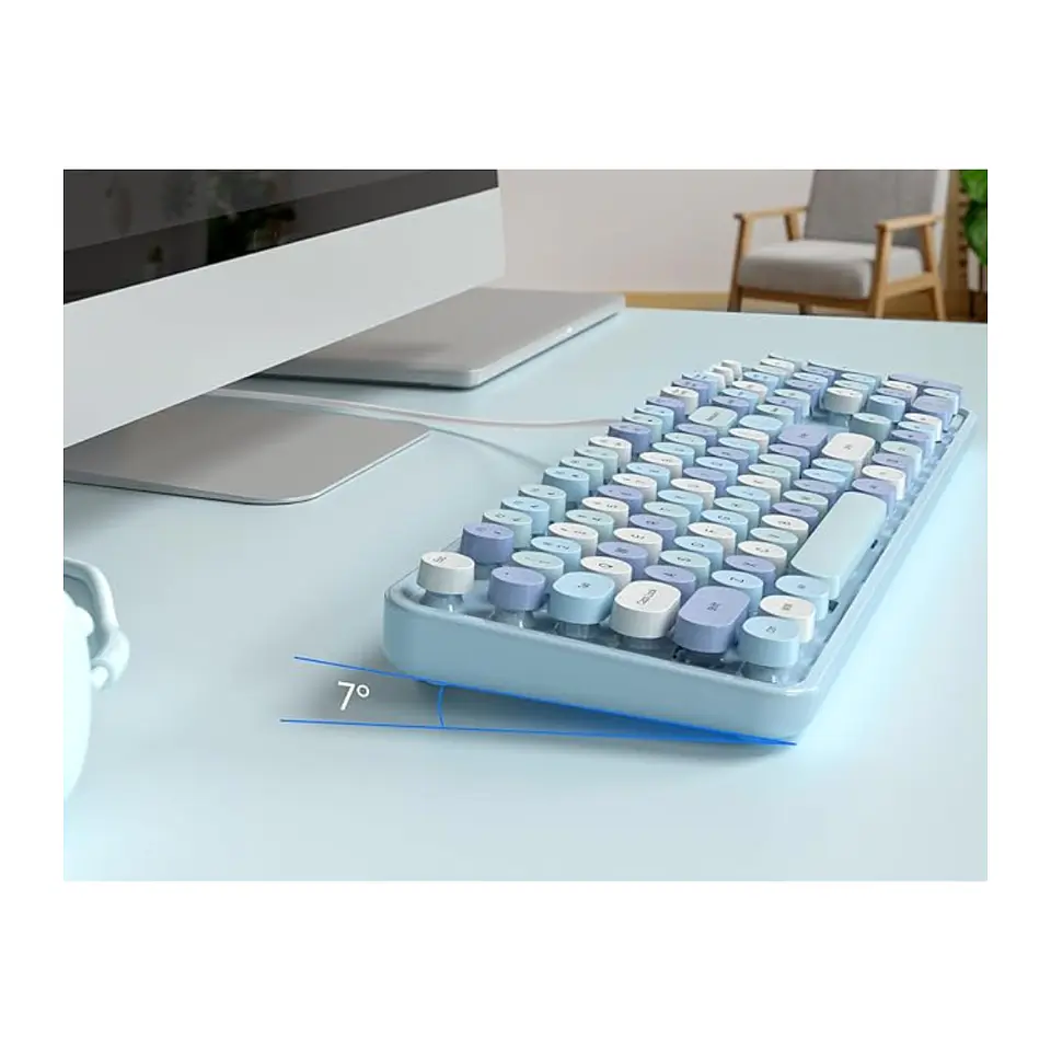 Teclado + Mouse Inalámbrico Lapiz Labial Retro Mujer 9