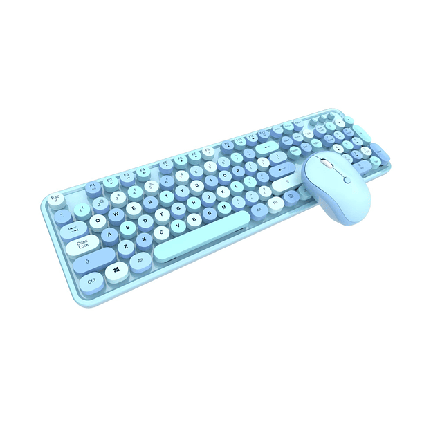 Teclado + Mouse Inalámbrico Lapiz Labial Retro Mujer 7