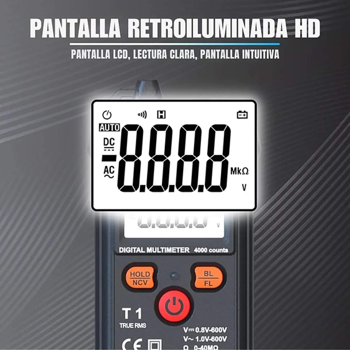 Tester Multímetro Digital Inteligente Amperaje Y Voltaje T1 5