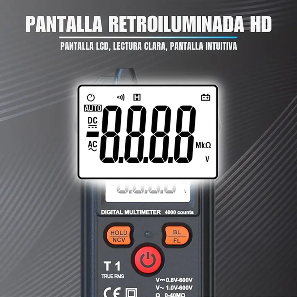 Tester Multímetro Digital Inteligente Amperaje Y Voltaje T1 5