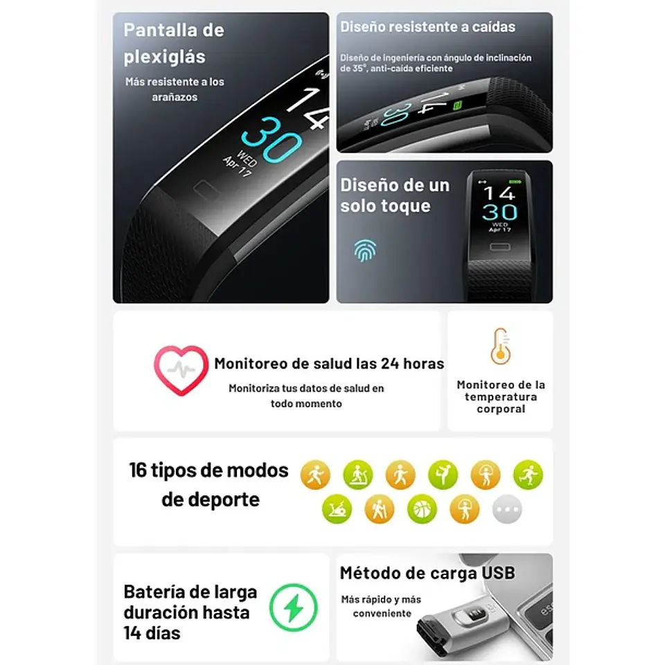 Smartband S5 Bluetooth Monitor De Sueño Y Deportes 3