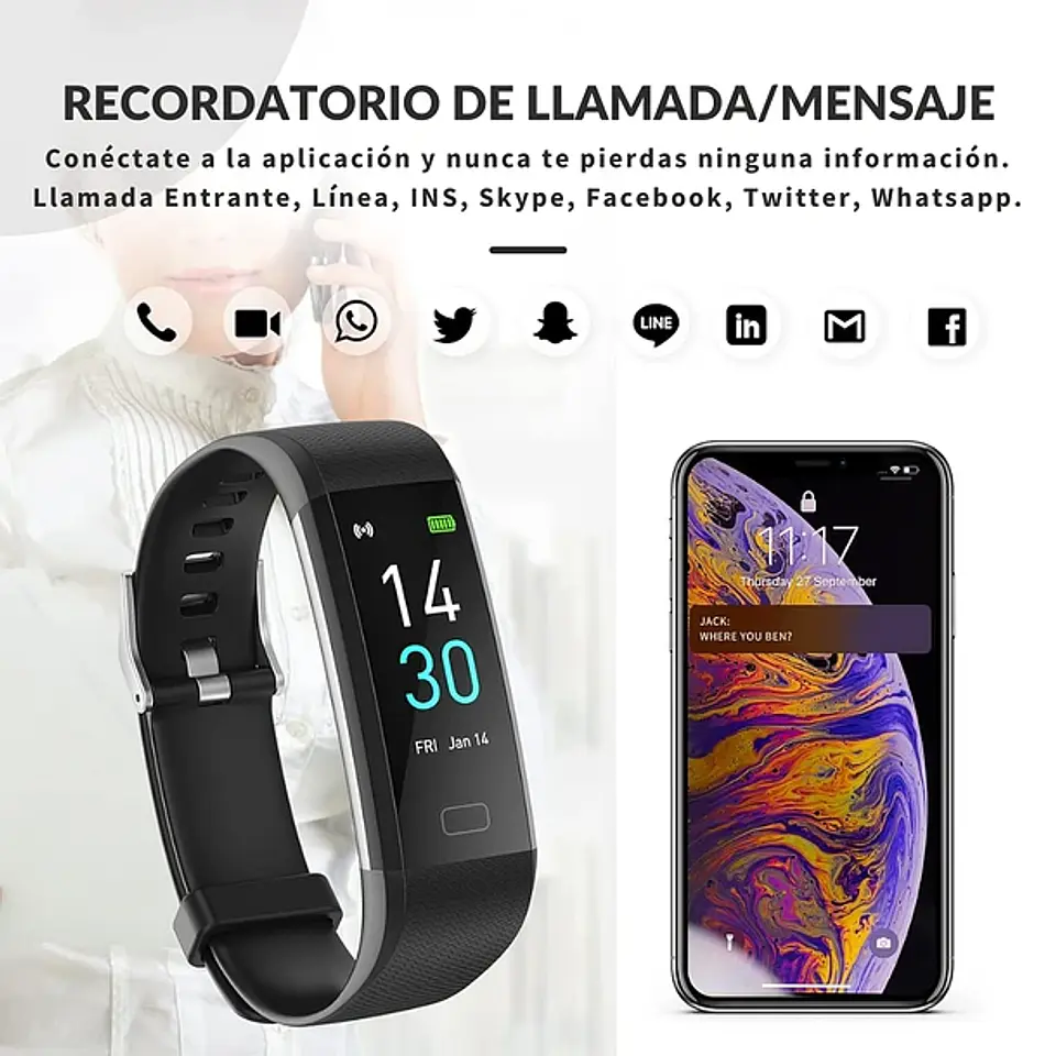 Smartband S5 Bluetooth Monitor De Sueño Y Deportes 8
