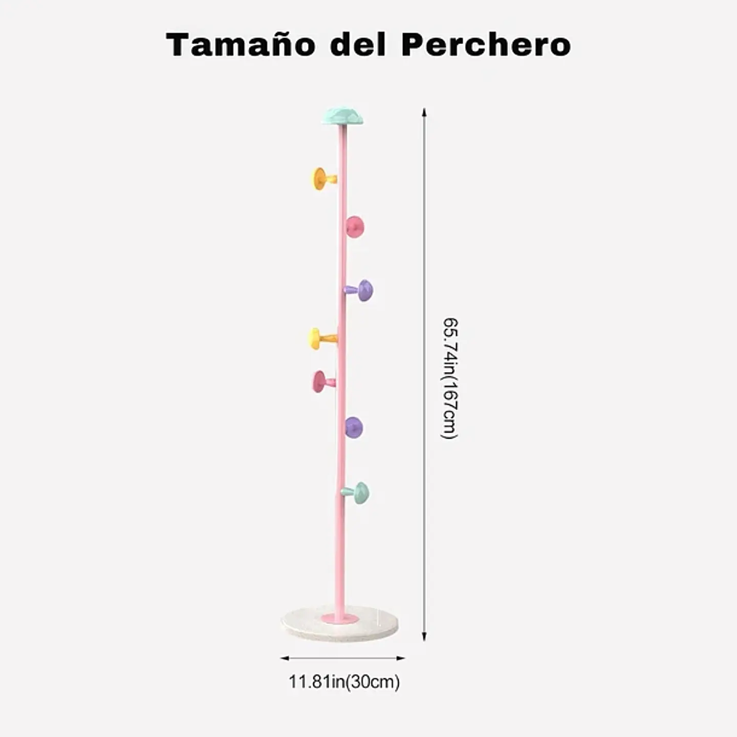 Perchero Infantil En Forma De Honguito Multicolor 7 Ganchos 5