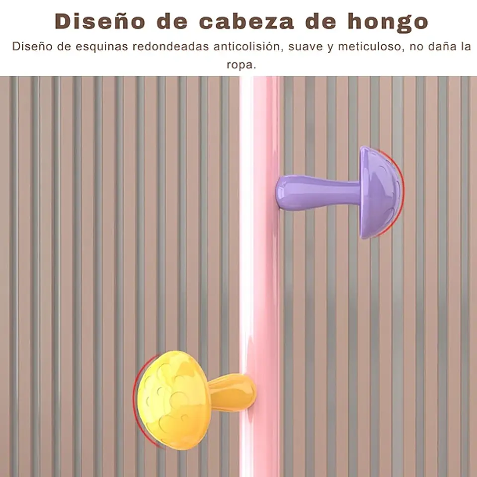 Perchero Infantil En Forma De Honguito Multicolor 7 Ganchos 2