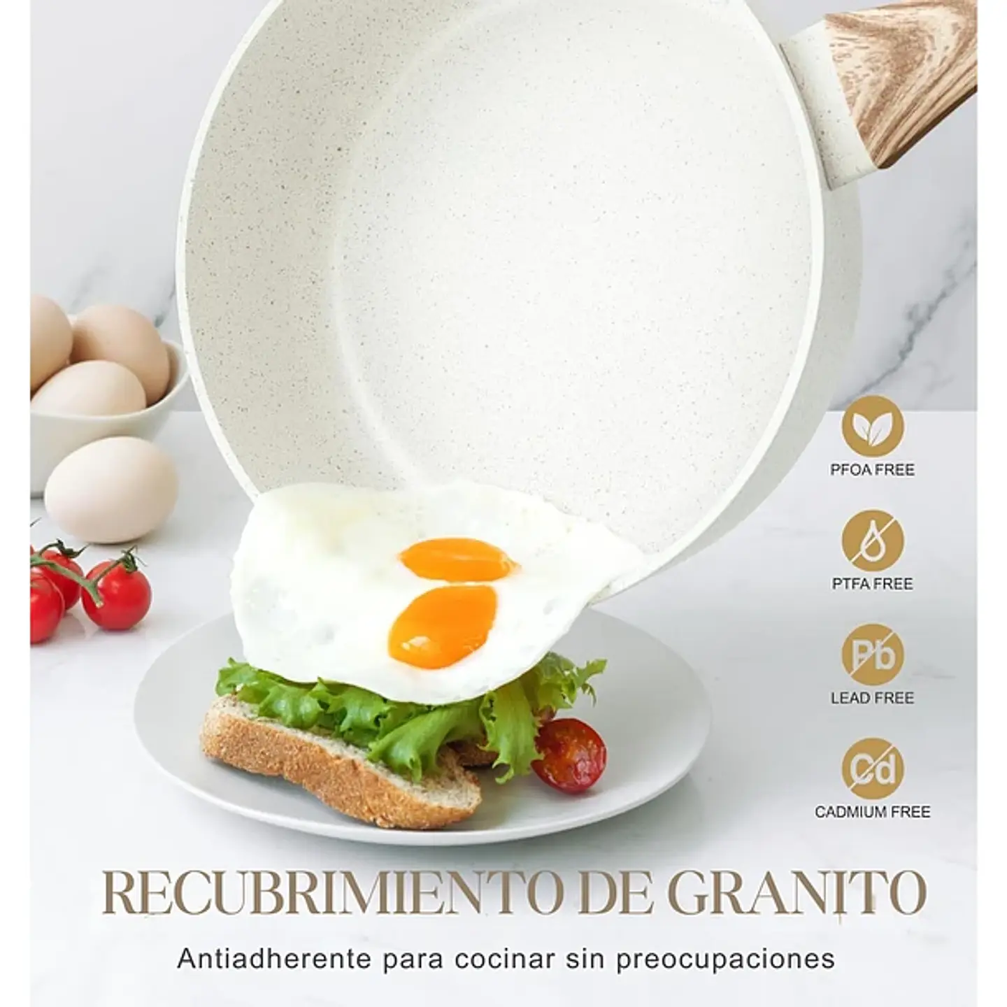 Sartén 28CM Profundo Antiadherente Hierro Forjado 2