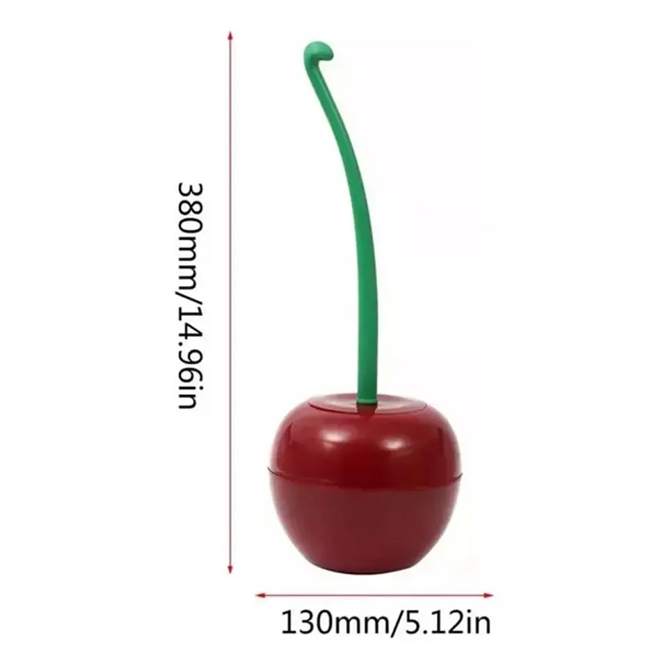 Escobilla Para Baño Rojo Cereza Elegante Cerdas Suaves 3