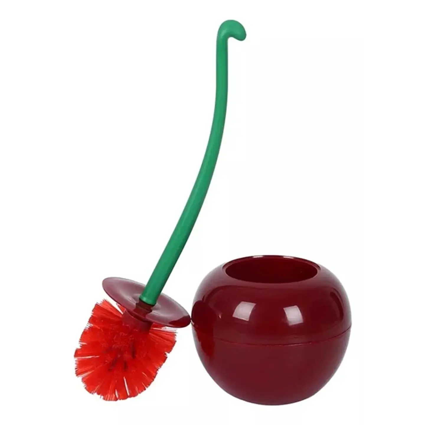Escobilla Para Baño Rojo Cereza Elegante Cerdas Suaves 1
