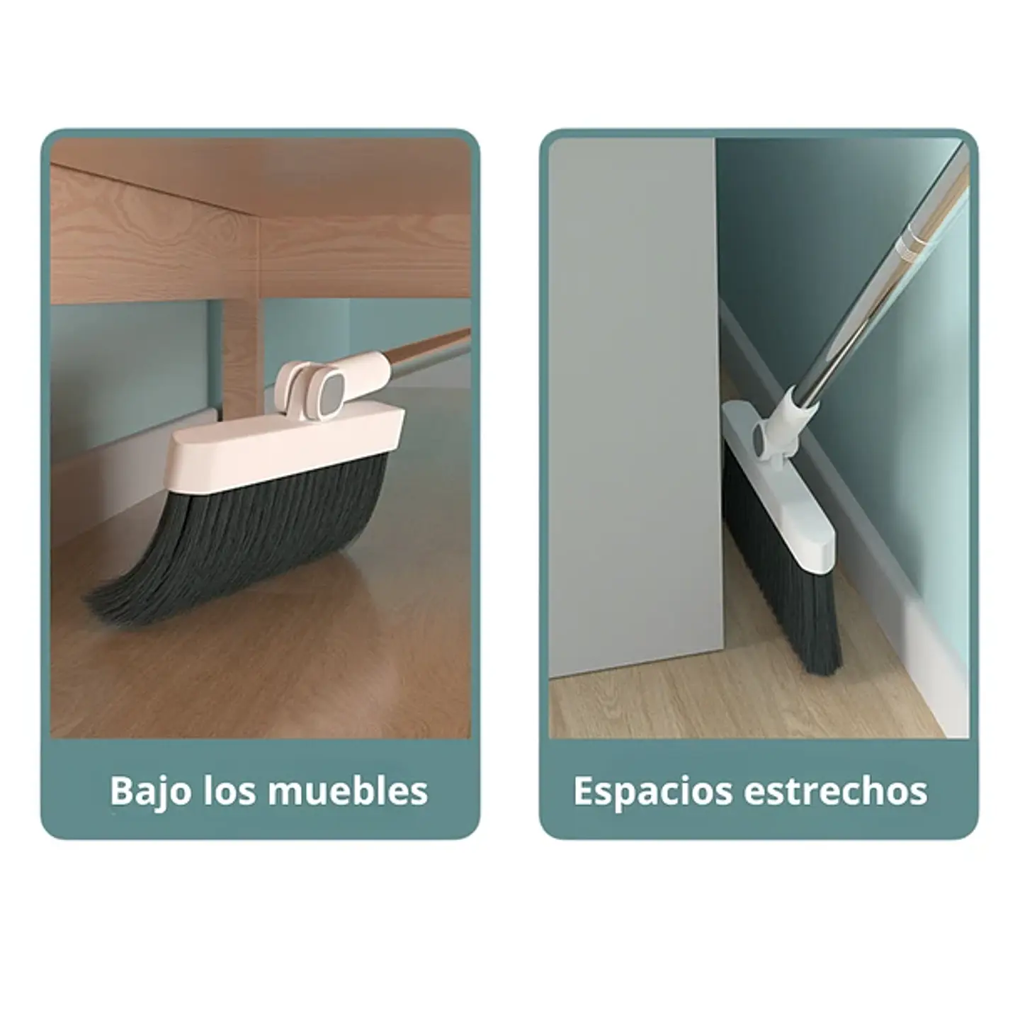 Set Escoba y Pala Con Dientes Plegable Gira 180 Grados 4