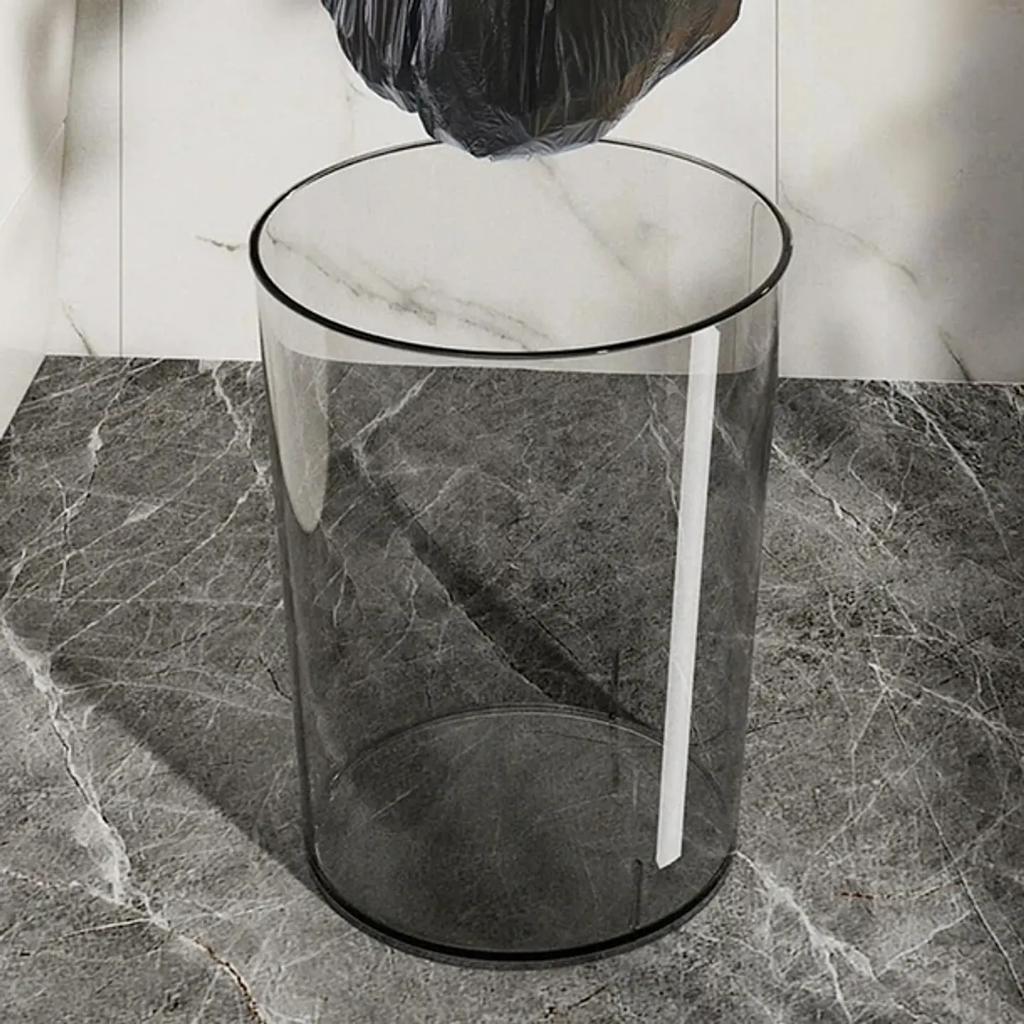 Bote De Basura De Lujo Acrílico Transparente Oscuro 12L 3