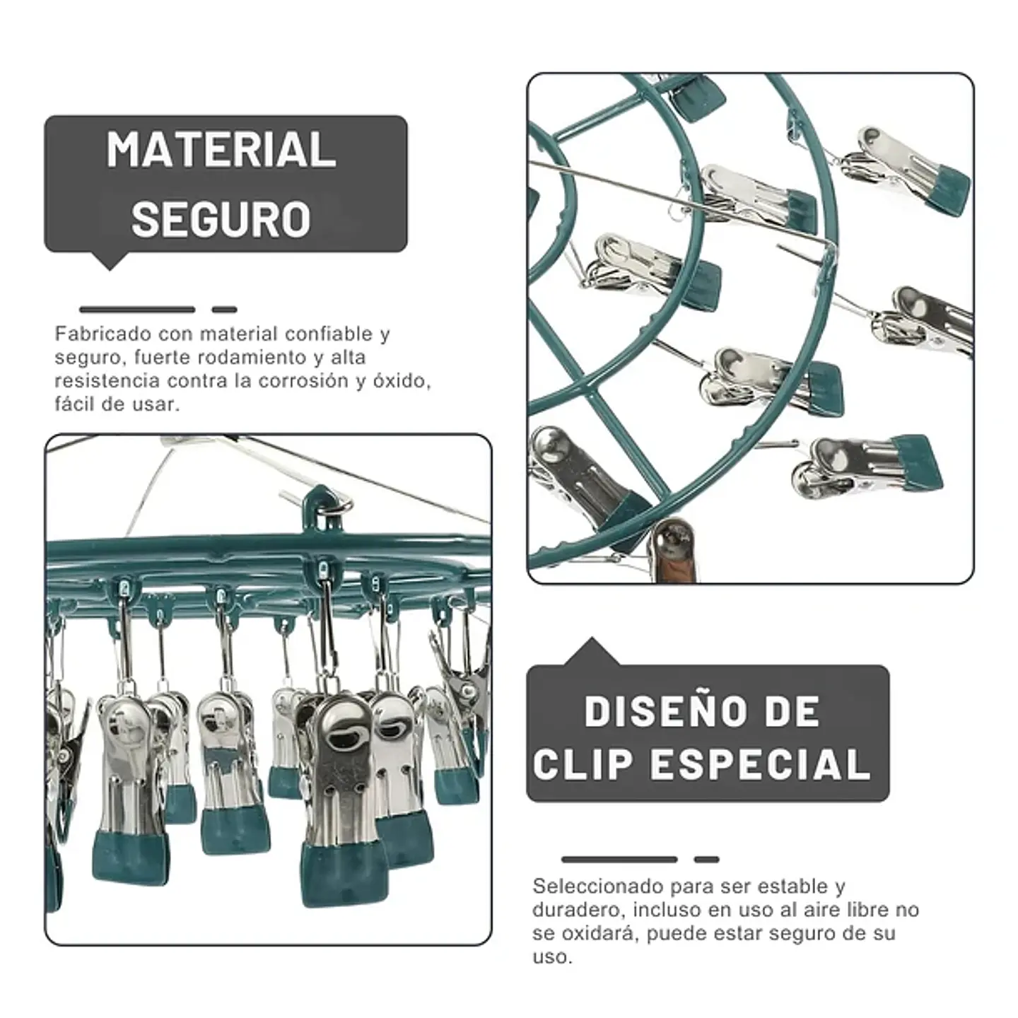 Mini Tendedero Para Secar Calcetines Ropa Interior 24 Clips 3