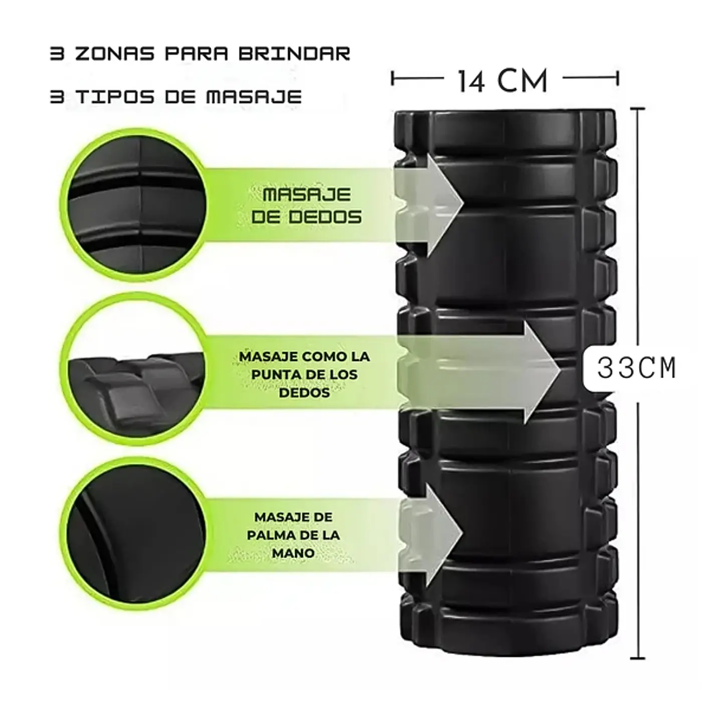 Rodillo De Yoga Foam Roller Masajes Elongación Y Pilates 2